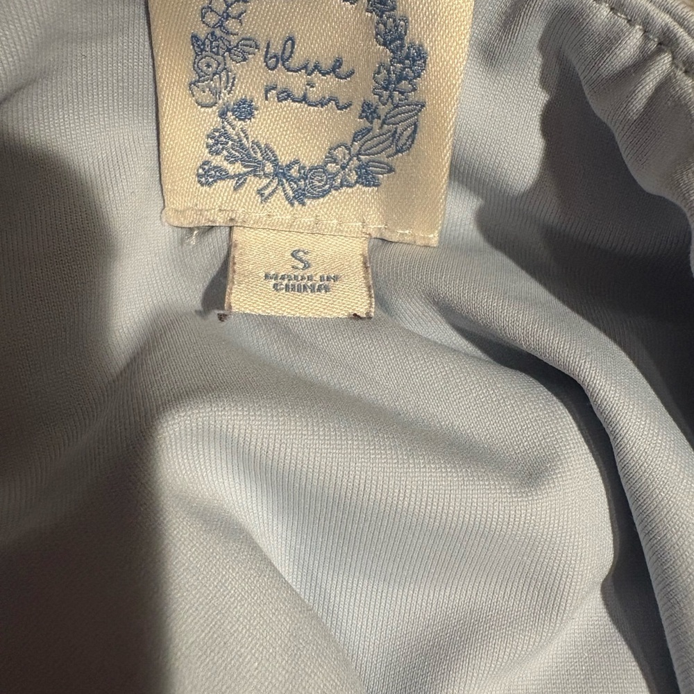 Blue Rain Soft Blue Fabric - Picture 3 of 3